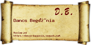 Dancs Begónia névjegykártya
